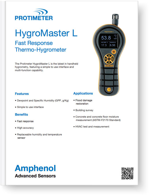Protimeter HygroMaster L Data Sheet